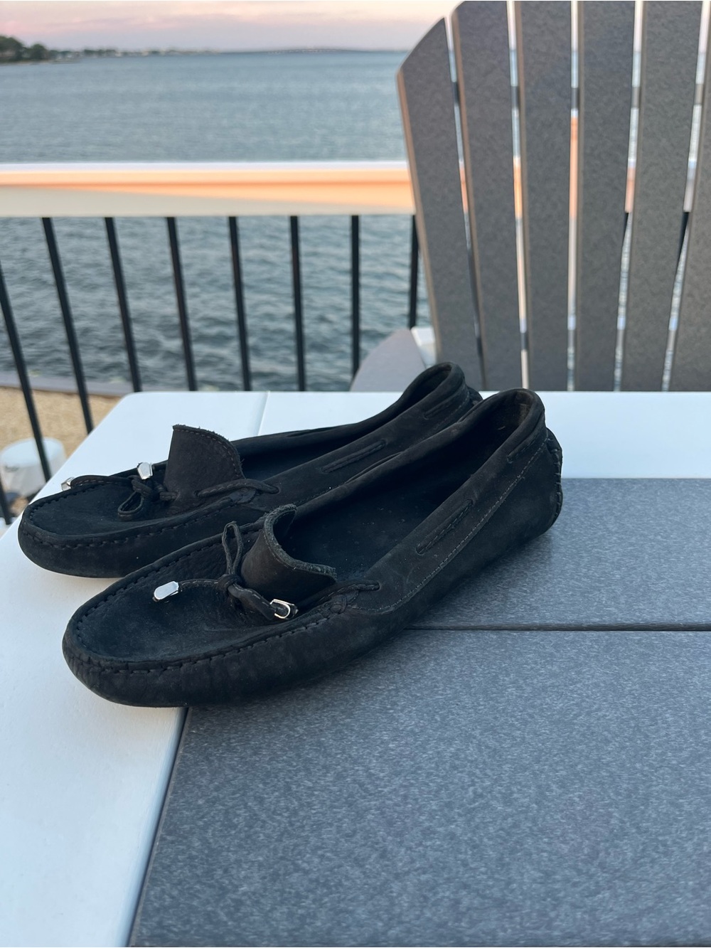 Saks Fifth Avenue Suede Slip-On Loafers by Black